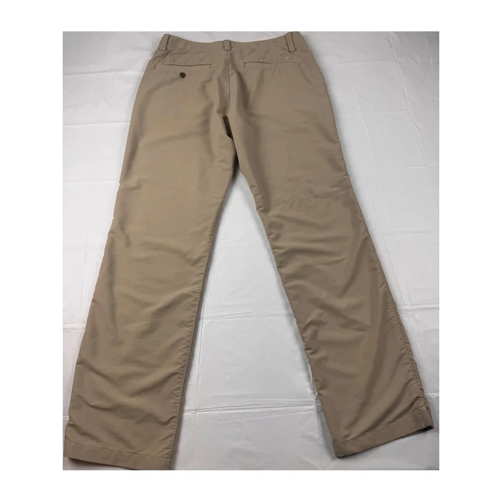 Under Armour Mens Loose Fit Golf Pants Tan Khaki 34x32  Stretch‎ Athletic Casual